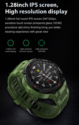 Reloj Inteligente K22 Hombres Dial Bluetooth Llamada Reloj P