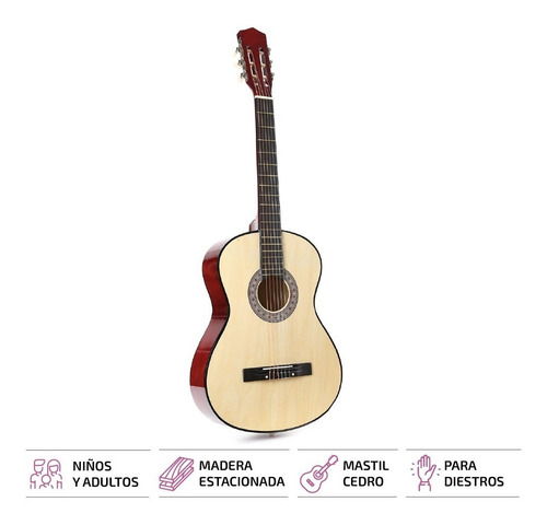 Imagen 3 de 8 de Guitarra Criolla Clasica Nuevas Calidad Con Funda Pua Manual