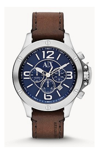 Reloj Armani Exchange Ax1505 Para Hombre Caqui Plateado Azul