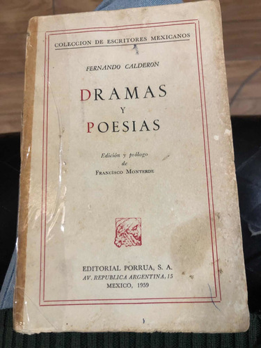 Dramas Y Poesías- Fernando Calderón (Usado)