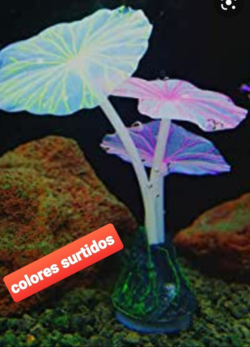 Adorno De Silicona, Coral Hongo 10cm Fluorescente Pack X 3un