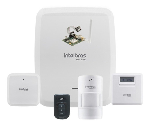 Kit Alarme Intelbras Amt 8000 Wifi Gprs 7 Sensor Presença 