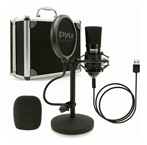 Pyle Usb Microphone Podcast Recording Kit Audio Cardioid