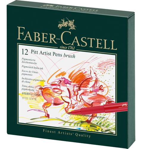 Faber-castel Pitt Artist Brush Pens (paquete 12), Multicolor