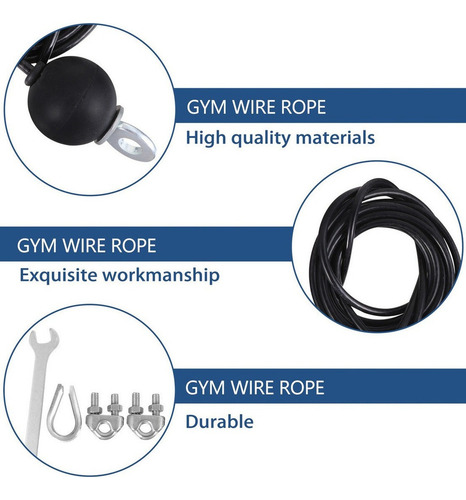 . Sistema De Polea De Gimnasio, Cable Ajustable, 3 M