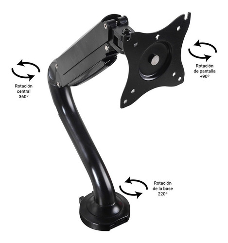 Soporte Monitor Tv De Mesa Pantalla 13 A 27 Rotación 360°