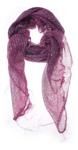 Lenço Pashmina Estampado Metalizada Feminino Luxo Festa Moda Cor Roxo