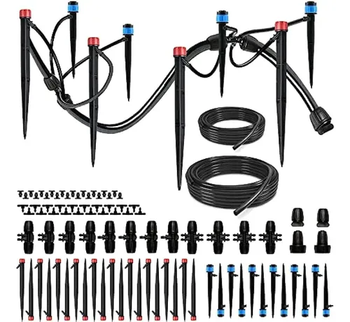 Kit Riego Por Goteo Automático De 189 Piezas – Sistema De 40m Para Plantas, Invernadero, Macetas Y Jardín – Goteros Ajustables 360°