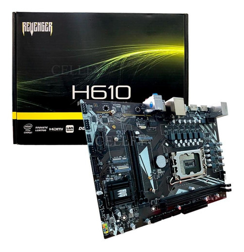 Placa Mãe Lga1700 Chipset Intel H610 Ddr4 Lan 100 64gb Usb