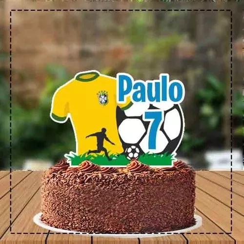 Topo De Bolo Topper Personalizado Brasil Futebol Copa