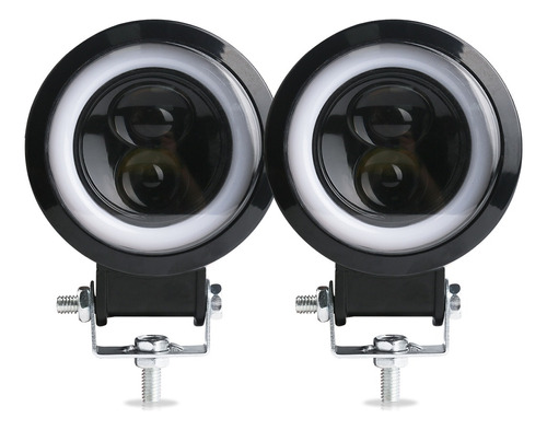 Par Faro Led Redondo Ojos Ángel Exploradoras Para Moto Auto