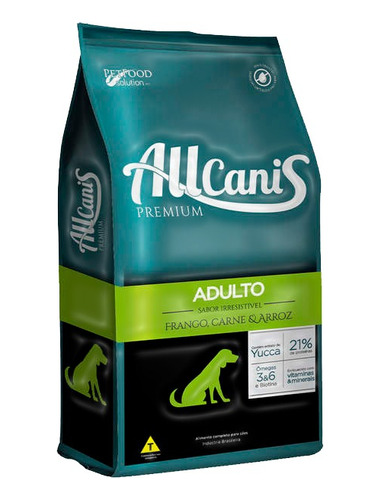 Ração Allcanis Premium Cães Adultos Frango Carne Arroz 15kg 