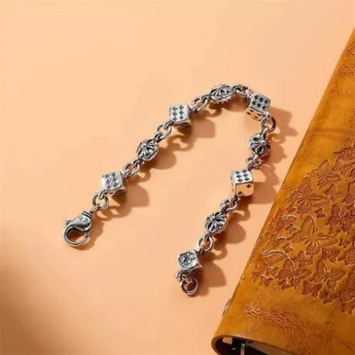 Mini Pulsera De Acero Inoxidable Cruzado De Chrome Hearts, Pulsera De Dados De Moda