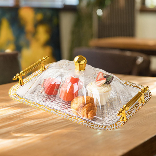 Bandeja De Mesa De Centro De Aperitivos De Frutas Con Asa S