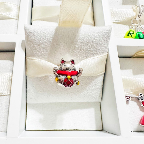 Charm Plata S925 Gato De La Suerte Asiático Plateado
