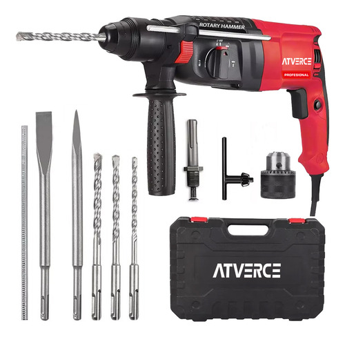 Atverce Rotomartillo Cincelador Electrica Taladro Perforador 850w color rojo