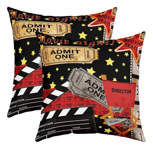 Noche De Película Fundas De Almohada Reversibles Póster De C