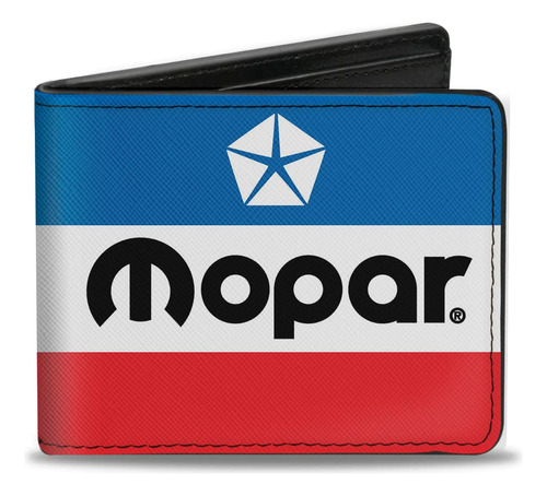 Mopar - Cartera Plegable Con Logotipo De Chrysler, Color Bla