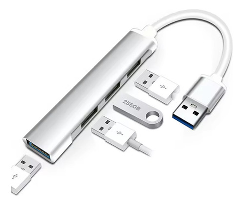 Hub Adaptador Multipuerto Usb 3.0 Carga Y Datos 4 Puertos