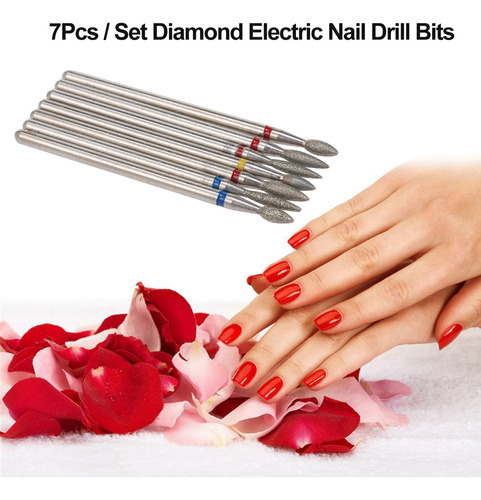 Juego De 7 Brocas Eléctricas De Diamante Para Uñas, Fresa A