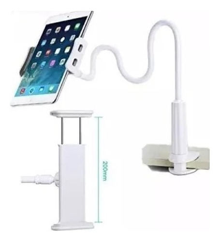 2 En 1 Soporte Para Teléfono Tablet & Dek Abrazadera Blanco