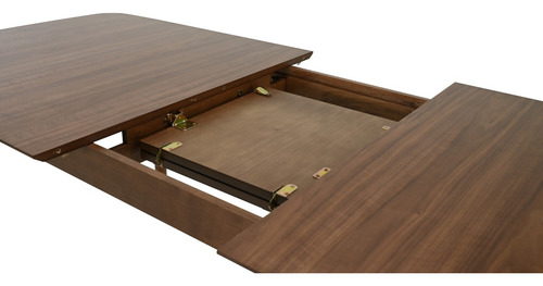 Juego De Comedor Extensible Rio De Madera Con 4 Sillas Diseño de la tela de las sillas Gris Claro - Nogal