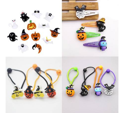 20 Piezas Resina Halloween Mixto Calabaza Cabujón Flatback