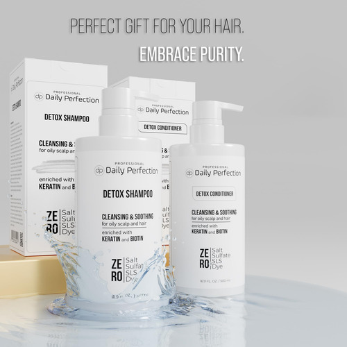 Conjunto De Shampoo E Condicionador Detox Com Biotina E Quer