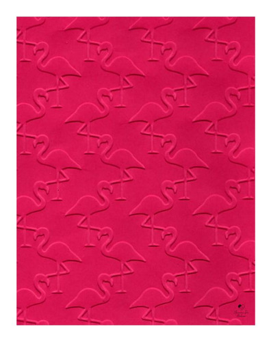 Placa De Textura Relevo Emboss 10,6cm X 15cm Flamingo