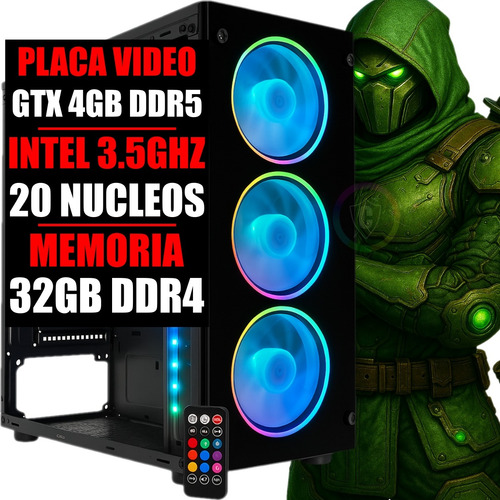 Pc Gamer Intel 20 Núcleos / Gtx 4gb Ddr5 / 32 Ddr4 / Ssd 480