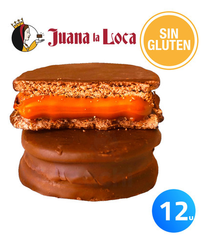 Alfajor Juana La Loca Sin Gluten De Chocolate X 12 60gr