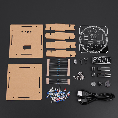 Kit De Reloj De Bricolaje, Control De Luz, Rotación, Led, El