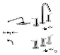 Comprar Juego Griferia Completo Libby Fv Doble Comando Combo Baño