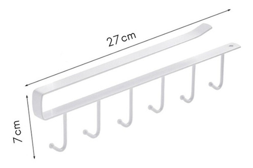Imagen 5 de 7 de Soporte Metal 6 Ganchos Colgador Tazas Y Accesorios Cocina