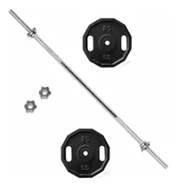 Comprar Kit Pesas Discos Barra Recta De 1.50 + 2 Discos De 25 Libras