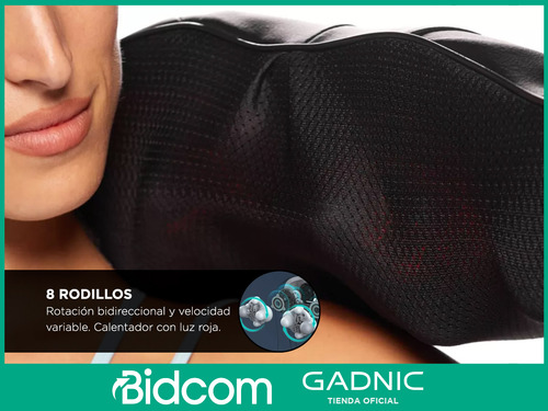 Masajeador Cervical Y Lumbar Gadnic 8 Rodillos Giratorios