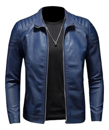 Chaqueta Fina De Piel Sintética Para Hombre.