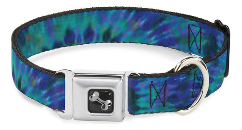 Buckle Down Perro Hebilla Cinturon Tie Dye Verde Azul Purpur