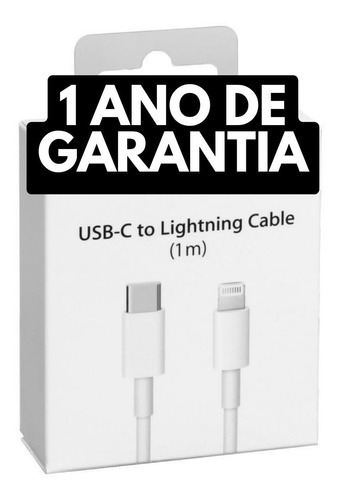 Cabo De Dados P/ iPhone X Se 11 12mini 13 13promax Type-c 1m Cor Branco