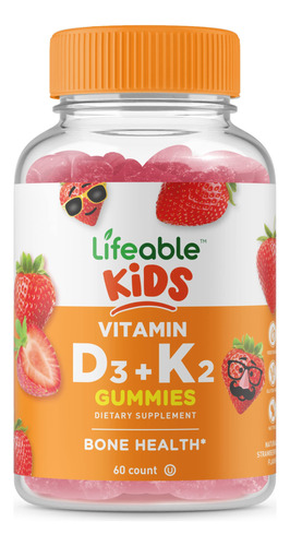 Lifeable Vitamina D3 1000 Iu + K2 100 Mcg, Para Ninos, Suple