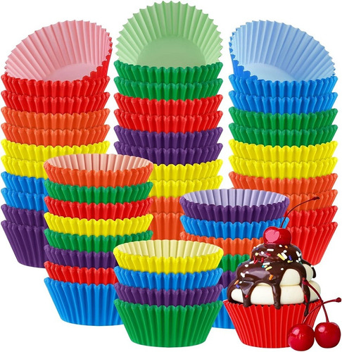 Pirotines Para Cupcakes Muffins Colores X 100. Lv