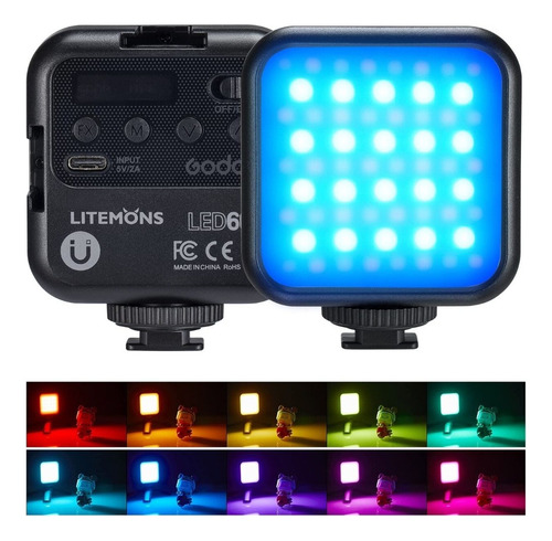 Lámpara Led Mini Rgb Cct Vlogging 6r Godox Color De La Estructura Negro