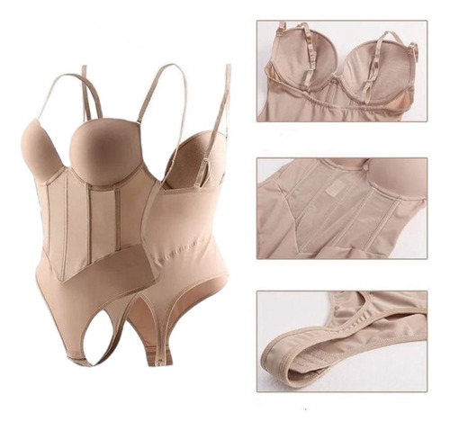 Body Reductor Modelador Faja Abdominal Espalda Descubierta