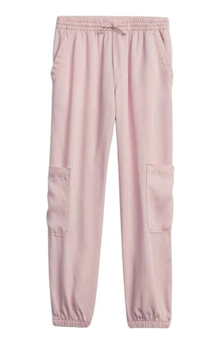 Joggers Niña Gap Cargo Tencel Con Washwell Rosa