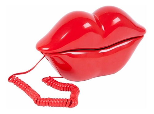 Teléfono Fijo Labios Rojo Diseño Boca Alámbrico
