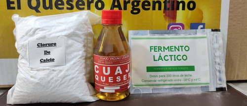 Cuajo 300cc + Calcio + 2 Fermentos Pasta Semidura +  Dura