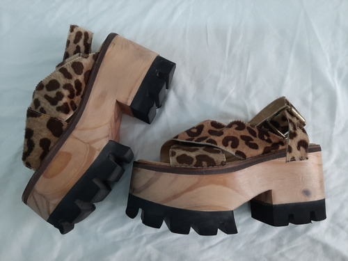 Zapatos Sandalias Mujer Animal Print Plataforma Joies T36