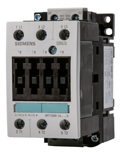 Contactor Tripolar Siemens, 50a, Bobina 380v, 3rt1036-1aq00