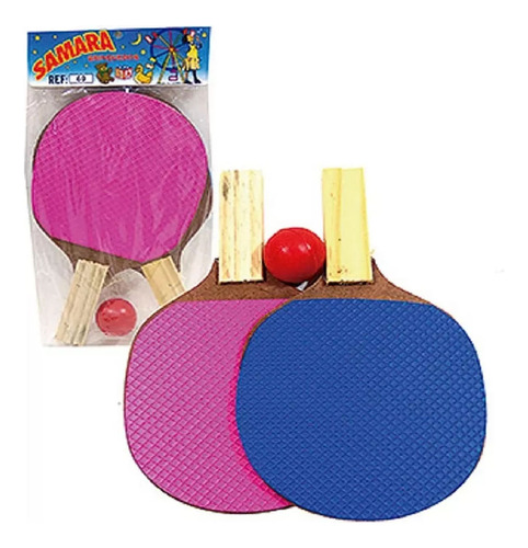 Kit Jogo Raquete Ping Pong Para Mesa Com 1 Bolinha