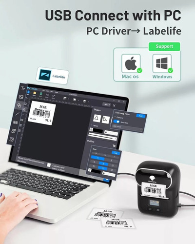Impresora Térmica Portátil Bluetooth M110 Con Papel